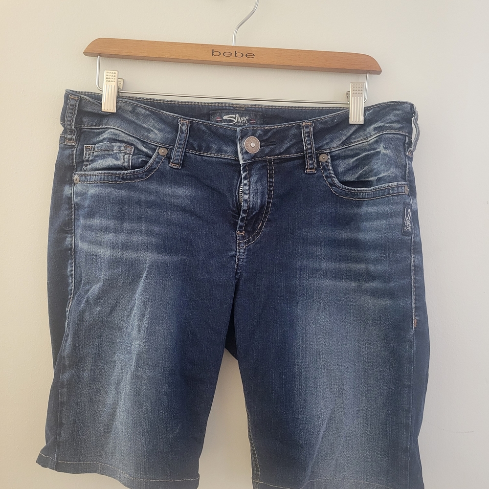 Silver Jeans Dark Wash Denim Bermuda Shorts